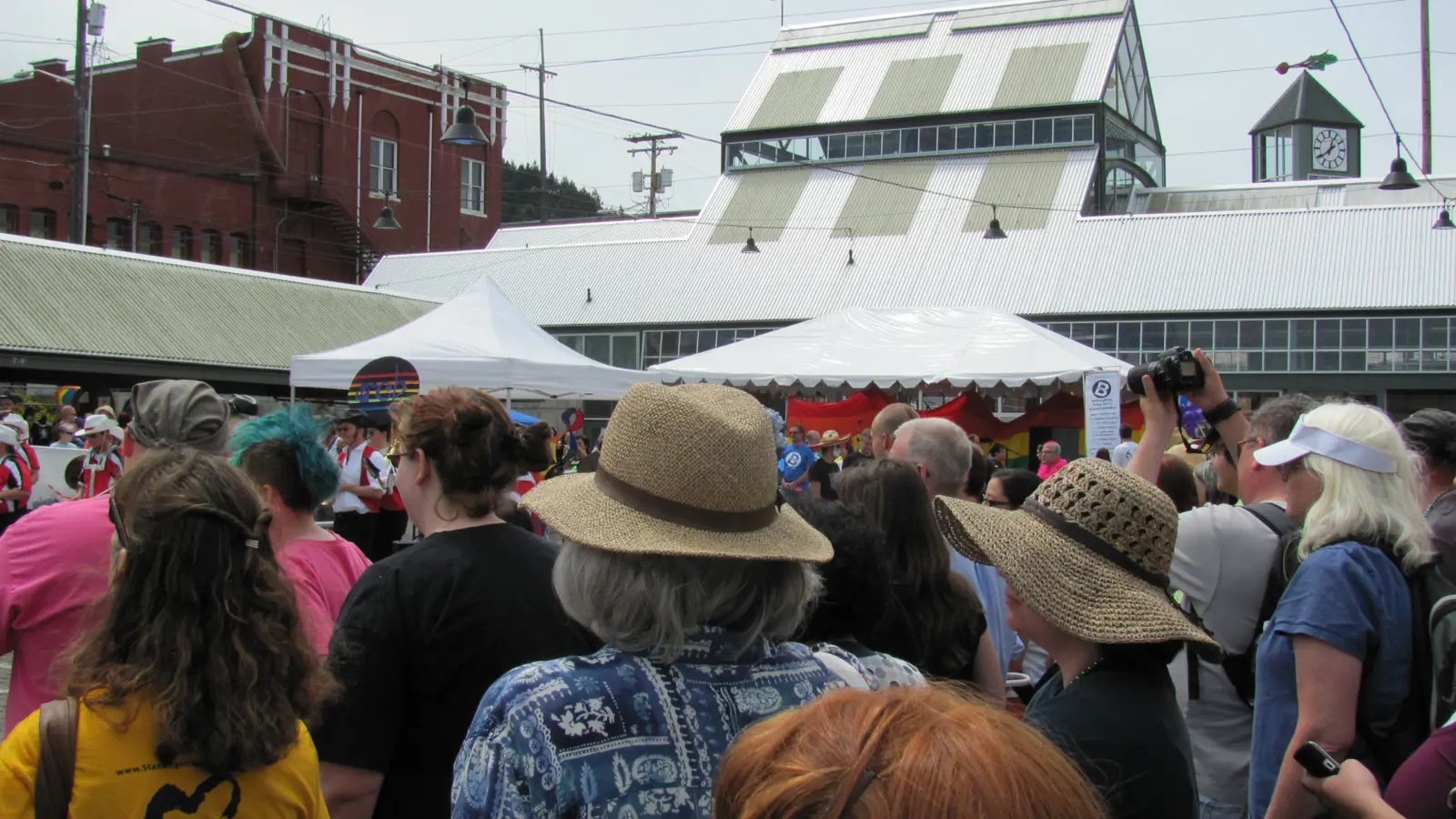 A crowd at Depot Market Square in downtown Bellingham.